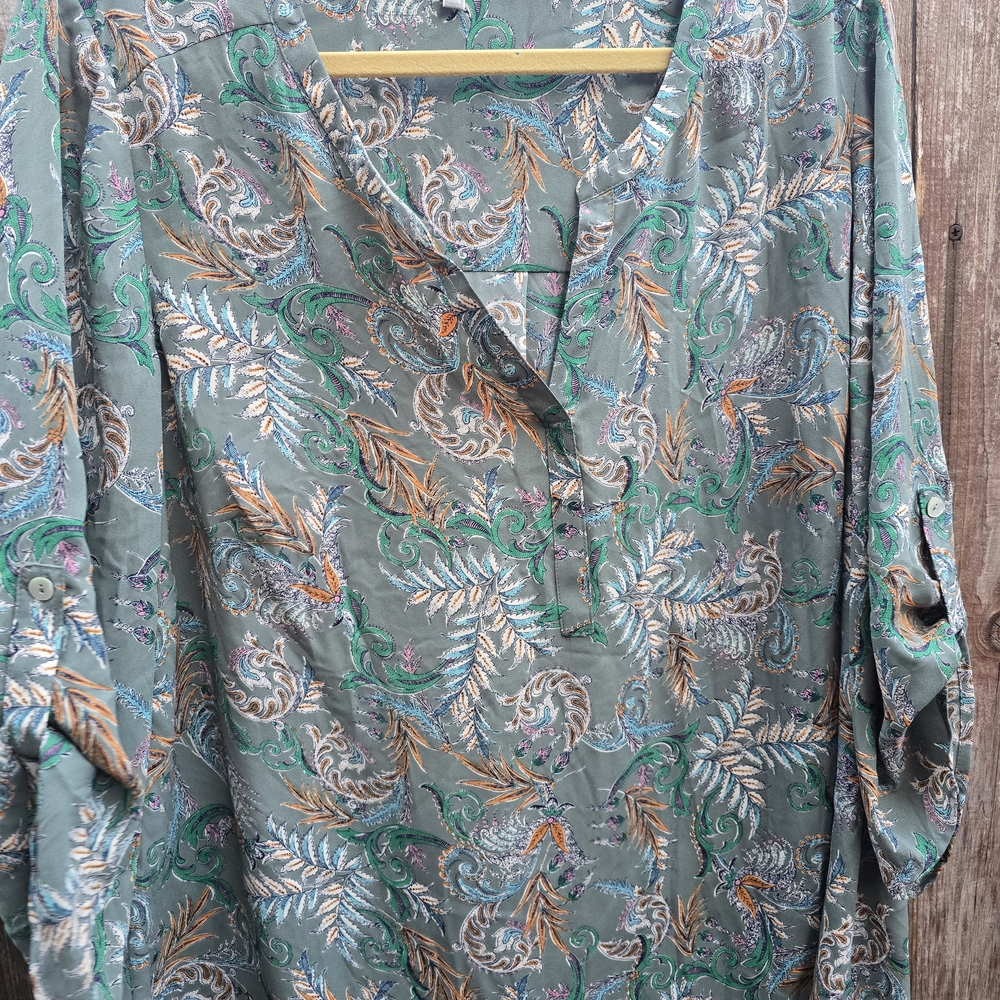 Daniel Rainn Teal Paisley Blouse